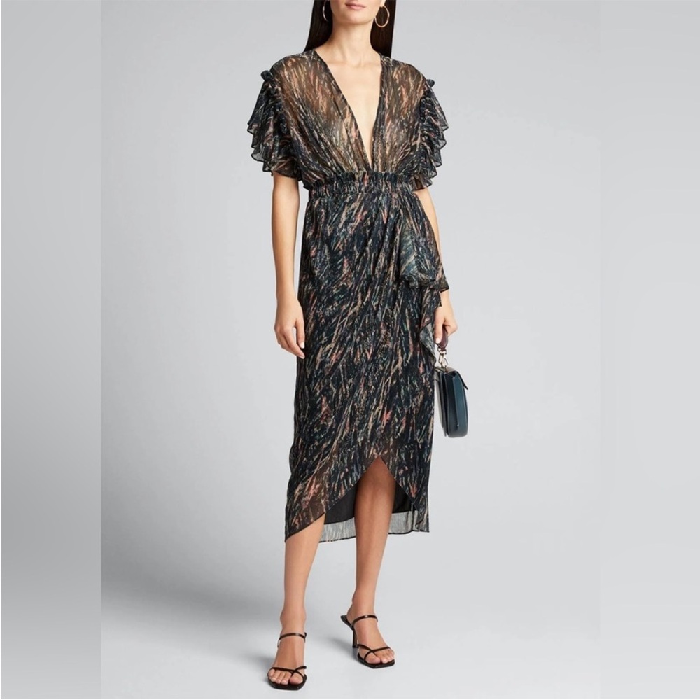 IRO Gargas Printed Metallic Dress
